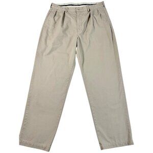 Polo Ralph Lauren Pleated‎ Chino Pants Men 38x32 Khaki Cotton Dress Casual